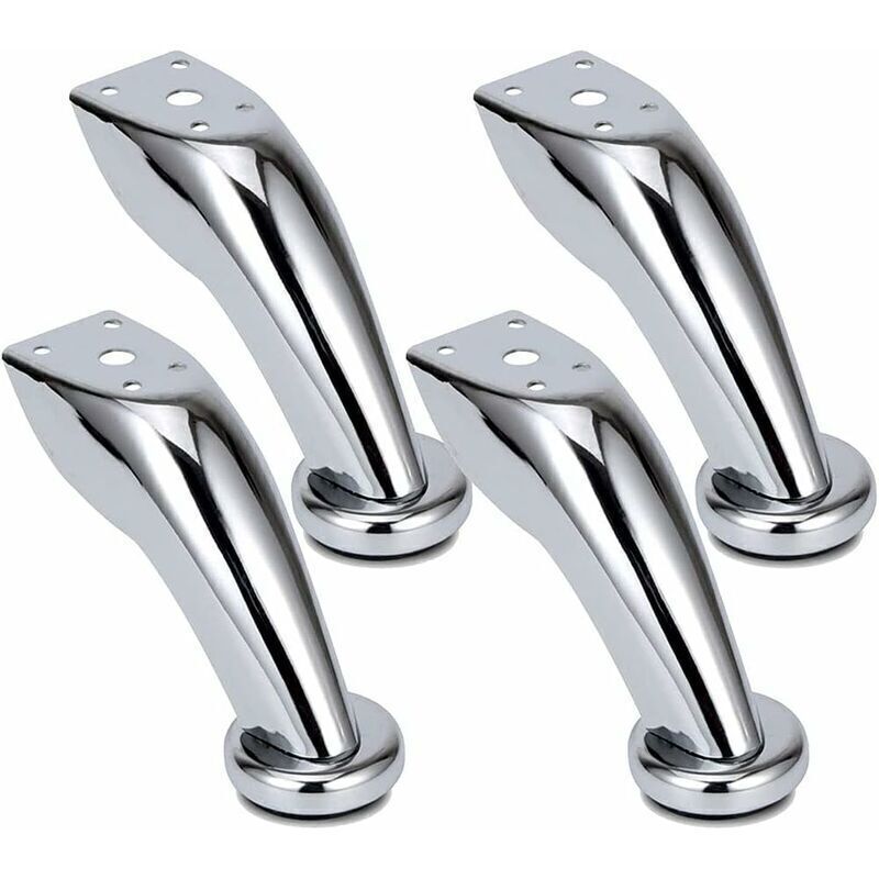 4 Pièces Pieds de Meubles, Pieds Canapé Épais Acier Inoxydable, Pieds Chromé, Meubles Armoire Lit Canapé Pieds, pour Canapés, Chaises, Tabourets,