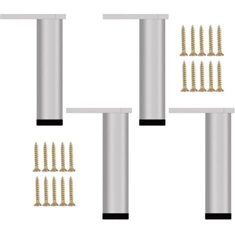 4 Pièces Pieds de Meubles Réglables Argent 30 cm - Supports Modernes pour Canapé, TV, Salle de Bain