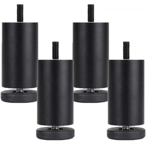 4 pièces pieds de meubles réglables en alliage d'aluminium - Ronds, 12cm - Accessoires de meubles