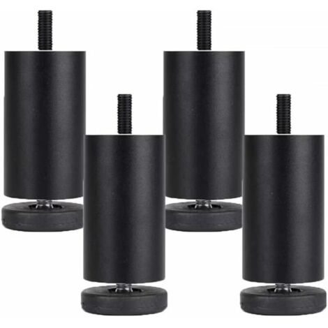 4 pièces pieds de meubles réglables en alliage d'aluminium - Ronds, 12cm - Accessoires de meubles