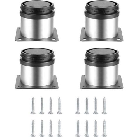 4 Pièces Pieds de Meubles Réglables, Pied de Table Reglable Hauteur Métal, Pieds Meuble Cuisine, Pieds de Meubles Armoires éTagèRes Table Acier Inoxydable, avec Vis - 50x50 mm