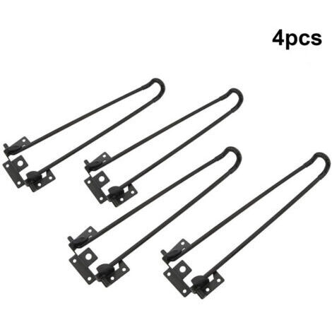 4 Pièces Pieds de Table Pliants en Épingle à Cheveux, Pieds de Support à Deux Tige en Métal Lourd Noir Accessoires de Meubles de Bricolage Banc/Pieds de Table d'Ordinateur Hauteur 51 cm..dyk.Trywise