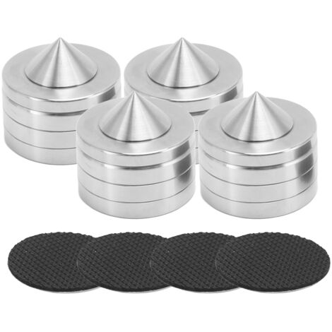 4 pièces Pieds d'isolation acoustique pour enceintes, supports anti-vibration avec picots et semelles antidérapantes pour subwoofers, platines vinyle et amplificateurs
