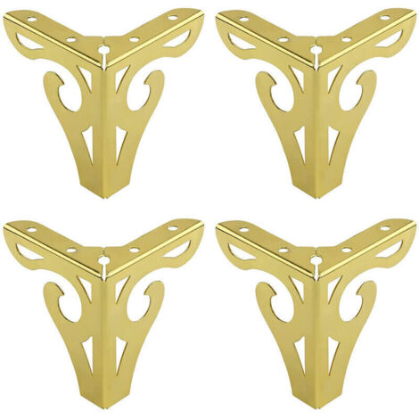 4 Pièces Pieds Doré de Table 10cm Style Européen Pied de Meuble en Fer