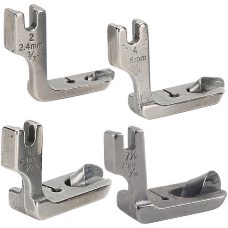 4 Pièces Pieds Presseur pour Machine à Coudre en Acier Inoxydable, Accessoires Couture Durables pour Ourlets et Plis