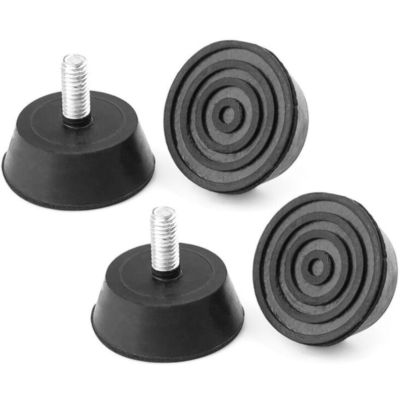 4 Pièces Pieds Réglables de Meubles, Base en Caoutchouc Pieds de Planche à Découper avec vis, Pieds Réglables en Hauteur Diamètre 32 mm, pour