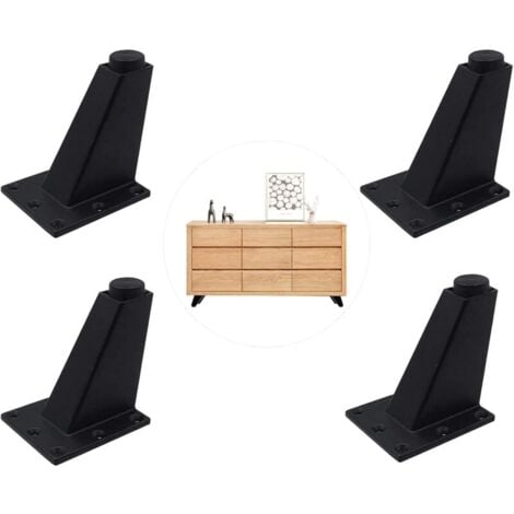 KUEATILY 4 Pièces Pieds Réglables Meubles Jambes Cuisine Jambes Worktop Bar TV Bureau Table Jambes, Pieds Meubles Alliage d'Aluminium, pour Canapé Table Armoires éTagèRes, Facile à Installer, Noir-Fei Yu