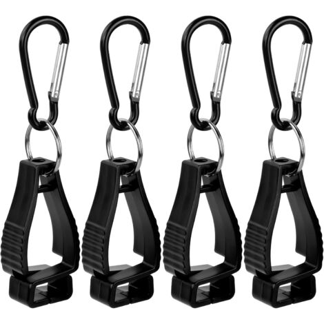 4 pièces Pince à Gant Anti-Dérapante, Pince de Travail de Sécurité pour Clé et Casque, Noir