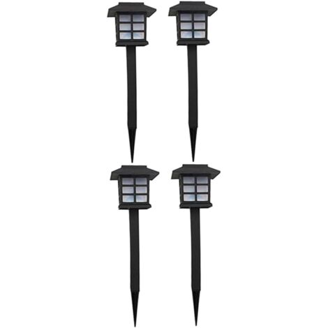 4 Pièces piquets solaires lampes solaires jardin Lumière de patio lumières