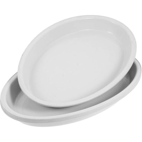 4 pièces Plateaux Ovales pour Pots de Fleurs Plastique PP Durables Soucoupes Décoratives pour Plantes Intérieur et Extérieur Récupérateur Eau Support Élégant pour Jardinières