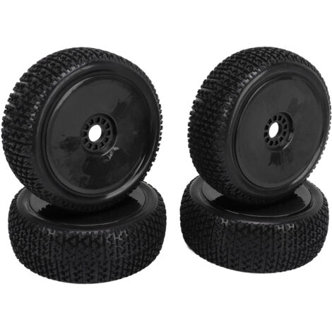 4 Pièces Pneus 1/8 RC Camion Noir en Caoutchouc pour Véhicule Tout Terrain HPI - Accessoire de Remplacement