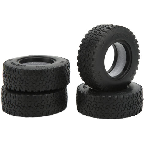 4 Pièces Pneus en Caoutchouc Souple 1.55 Pouces pour Voiture Télécommandée Tamiya CC01, Upgrade pour Modèle LC70 LC80 1/18 et UTB18 Capra