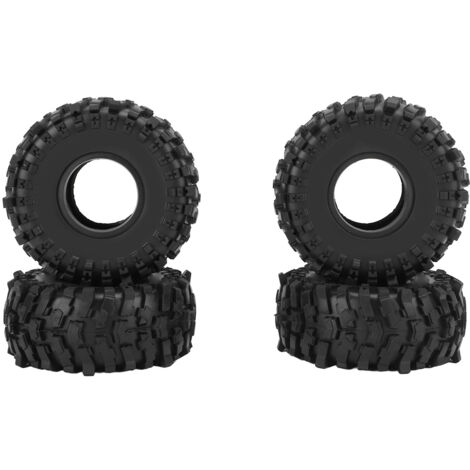 4 Pièces Pneus RC 1.9 Pouce en Caoutchouc avec Mousse Intégrée pour Voiture Tout-Terrain 1/10 SCX10 - Noir