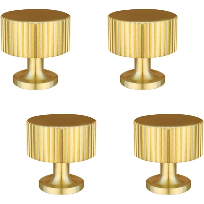 4 Pièces Poignée De Porte, Avec Vis, Boutons De Meubles En Or, Boutons Armoire Ronds, Boutons De Porte d'Armoire, Boutons De Tiroir En Laiton Doré,