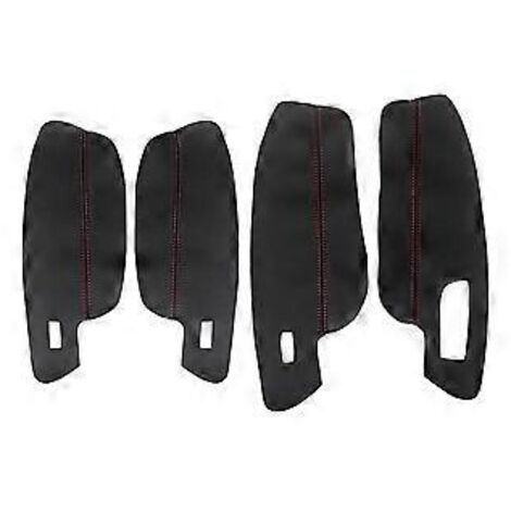4 pièces Poignée de porte de voiture Panneau d'accoudoir Garniture de protection en cuir PU microfibre pour Golf 7 2014-201