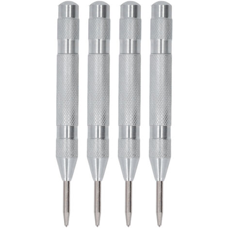 4 Pièces Pointeau Automatique Acier Rapide 5" Kit Outils pour Montage Réparation Argent