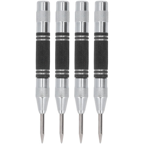 4 Pièces Pointeau Automatique Acier Rapide 5" pour Montage Réparation Noir Blanc