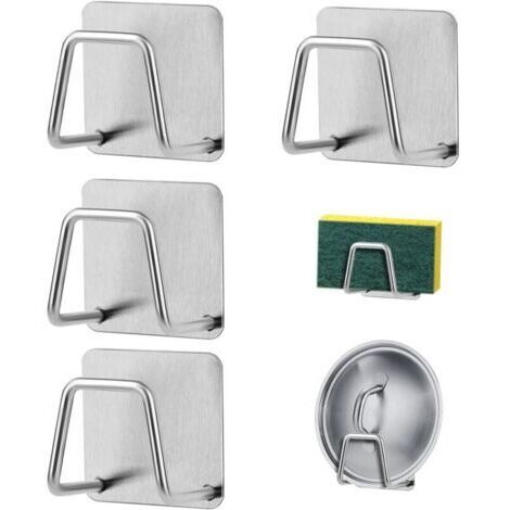 4 Pièces Porte Éponge Évier Cuisine,Porte Eponge Evier Auto Adhesif, Porte éponge Cuisine, Support Eponge ,Pour Éponges,Brosser,Torchon,Salle de Bain