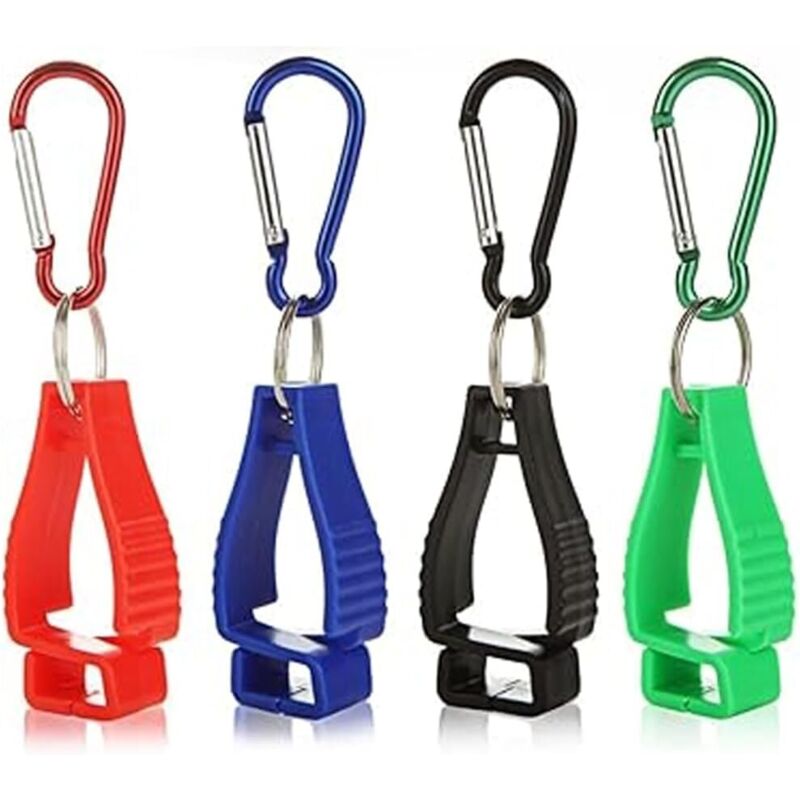 4 pièces Porte-Gants Clip pour Gants de Travail Clip Tarp avec Crochet Karabiner Multifonctionnel Anti-Perte Clip