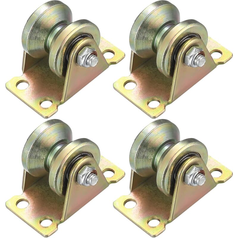 4 Pièces Poulie de Levage Mouflage, Roulette à Rainure en v, Roulette de Levage, Roue Gorge Poulies Cable pour Cordes Rail Portail Coulissan