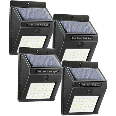 4 pièces Projecteur, recharge solaire et capteur de mouvement SMD 20 LED 1200mah