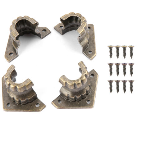 4 pièces Protections d'angle décoratives Pieds en bois pour meubles Coffret à bijoux vintage