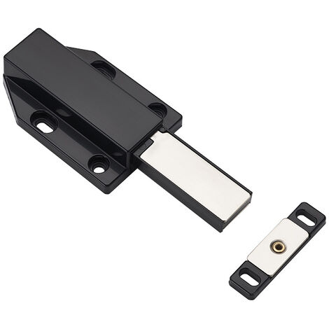 4 Pièces Push Open Poussoir Porte Placard Aimant Fermeture pour Armoire Tiroir Systeme Loquet Magnetique Verrou Poussoir Porte Amortisseur Noir