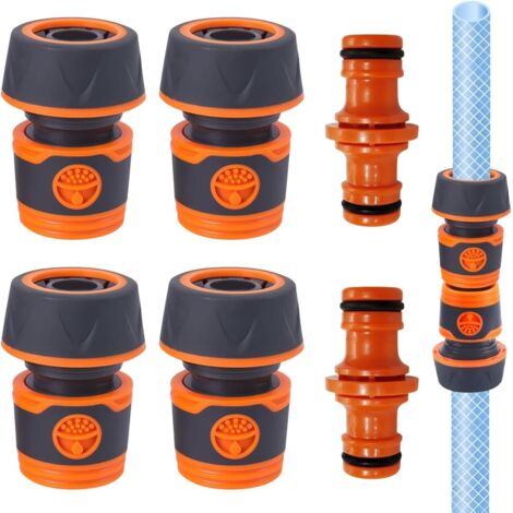 4 Pièces Raccord Tuyau Arrosage, Connecteur Rapide 3/4 Pouces, Étanche et Antidérapant pour Jardin, Terrasse et Voiture
