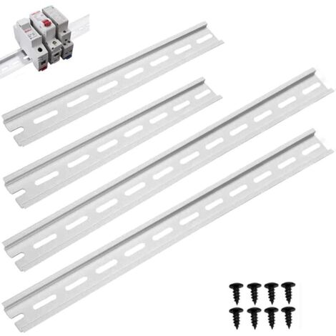 4 Pièces Rail DIN - 2 pièces 20 cm + 2 pièces 30 cm,rail DIN en aluminium pour armoire de commande électrique-largeur 35 mm,hauteur 7,5 mm,épaisseur 1,2 mm