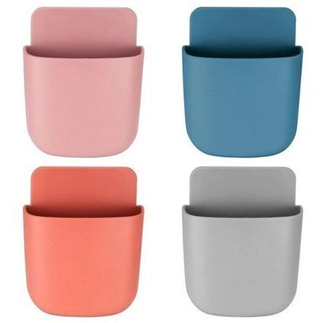 4 Pieces Rangement Telecommande TV, Support de Telecommande Mural, Organisateur, Boîte de Rangement, pour maison, bureau, téléphone portable