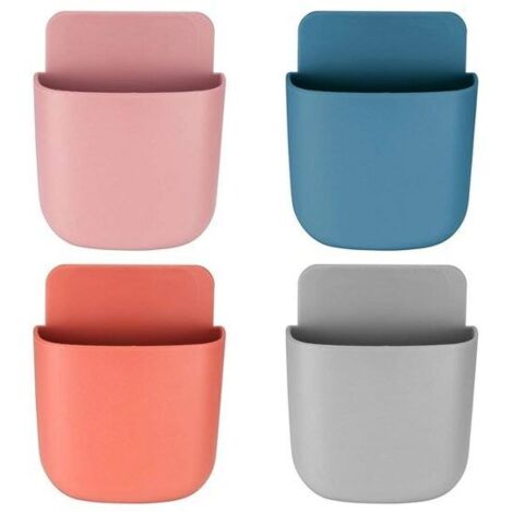 4 Pieces Rangement Telecommande TV, Support de Telecommande Mural, Organisateur, Boîte de Rangement, pour maison, bureau, téléphone portable
