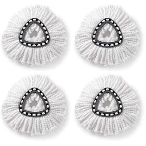 4 Pièces Recharge Serpillère.Têtes de Balai Compatible avec Vileda Turbo EasyWring and Clean. Microfibre à Franges Tête.Rechange serpillière compatibles avec vileda Turbo Mop 4 en 1