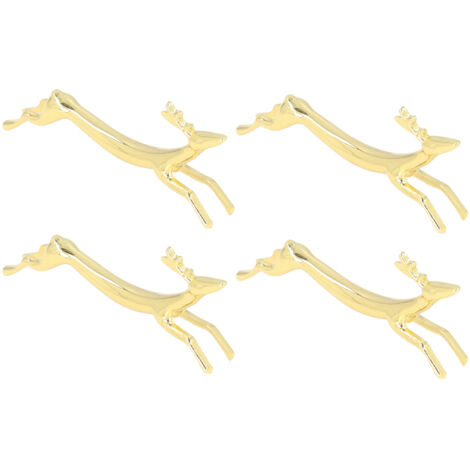 4 Pièces Repose-Baguettes Design Animaux Mignons Doré Surfaces Lisses Réutilisables pour Maison Restaurant Fête Cerf