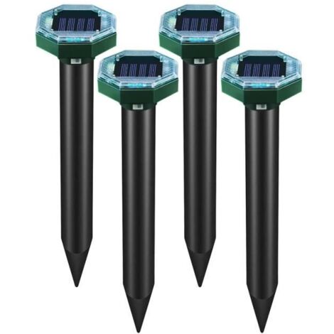 4 pièces Répulsif à Taupes à Ultrasons Solaire, Anti-Taupes Ultrason, Répulsif Serpents à Ultrasons
