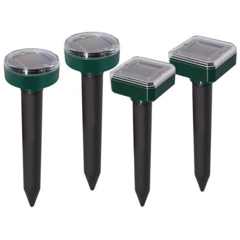 4 pièces Répulsif Solaire Anti-Taupes Ultrason Serpent Chasse Taupes Éliminer Prise Ultrason Souris Anti-Campagnols