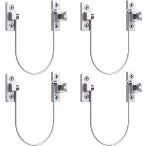 4 Pièces Restricteur de Porte et Fenêtre Verrou Sécurité Câble avec Clé pour UPVC