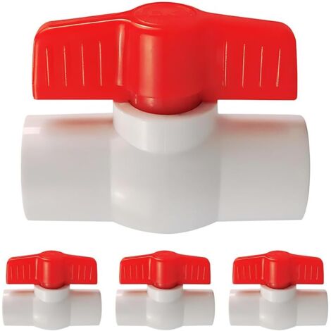 4 Pièces Robinet à bille, PVC G 1-1/4, Vanne d'arrêt, Poignée 90 degrés, Pour piscine et irrigation