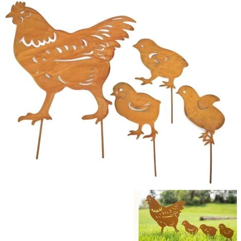 Statues De Poulet Jardin Décoration En Résine Drôle En Forme De Poule Figurine Animaux Sculptures Pour Jardin,Poules En Céramique - Jardin