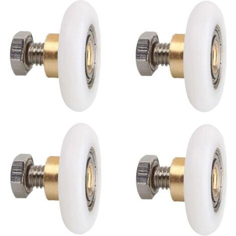 4 pièces Rouleau De Porte Coulissante,Rouleaux De Douche,Roulette Porte Coulissante Rouleau,Rouleau de porte de douche,avec M6 vis,pour Porte de Douche Porte Roue de Remplacement(20MM)