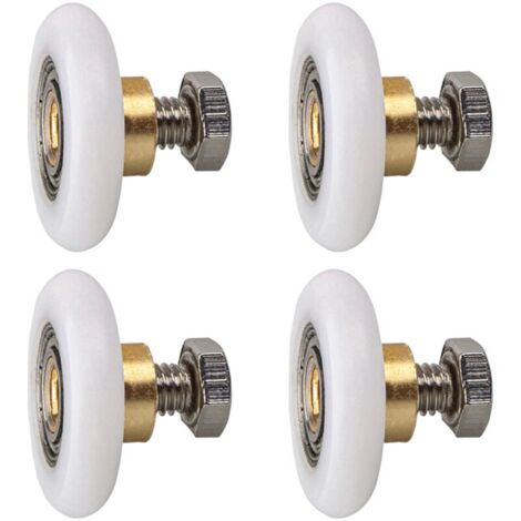 4 pièces Rouleau de porte de douche, Rouleau Roulette Roue pour Porte de Douche Roulettes Coulissantes Porte Roue de Remplacement pour Rouleau(20MM)