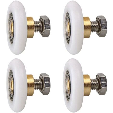 4 pièces Rouleau de porte de douche. Rouleau Roulette Roue pour Porte de Douche Roulettes Coulissantes Porte Roue de Remplacement pour Rouleau(20MM)