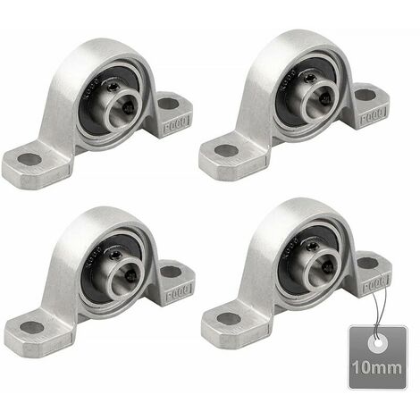 4 Pièces Roulements de Bloc d'oreiller, Palier Roulement, Roulements à Billes, Roulements Alliage de Zinc, Paliers a Semelle, Roulements à Billes, avec Base en fonte solide (Taille : 10mm)