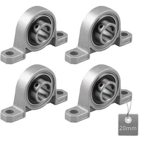 4 Pièces Roulements de Bloc d'oreiller, Palier Roulement, Roulements à Billes, Roulements Alliage de Zinc, Paliers a Semelle, Roulements à Billes, avec Base en fonte solide (Taille : 20mm)
