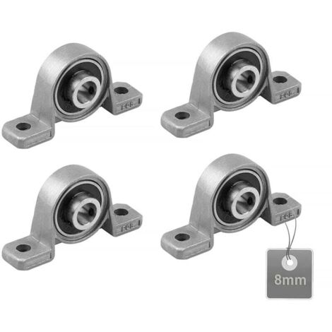 4 Pièces Roulements de Bloc d'oreiller, Palier Roulement, Roulements à Billes, Roulements Alliage de Zinc, Paliers a Semelle, Roulements à Billes, avec Base en fonte solide (Taille : 8mm)
