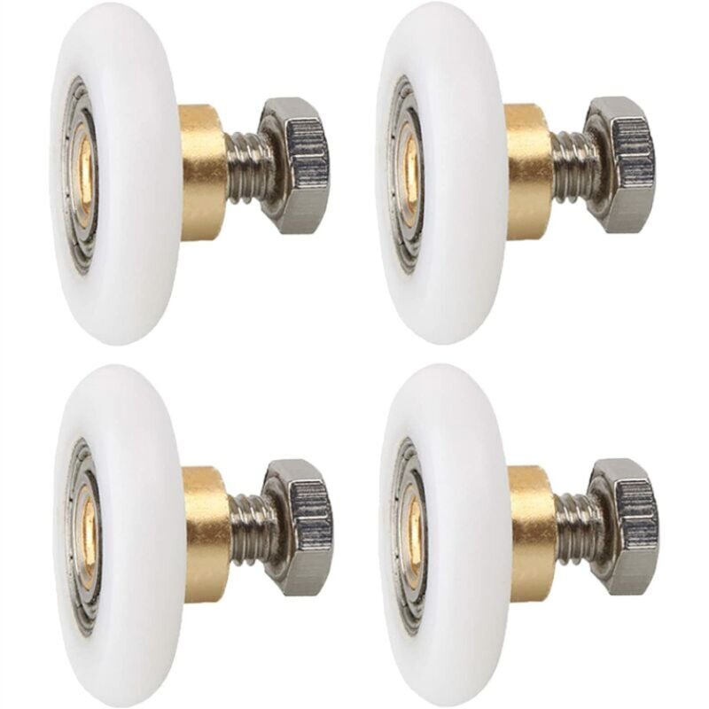 Fei Yu - 4 pièces Roulette Porte de Douche, Roues de Rechange pour Porte de Douche Roulettes de Rechange pour Porte de Douche RainuréE avec vis