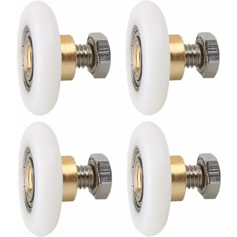 4 pièces Roulette Porte de Douche, Roues de Rechange pour Porte de Douche Roulettes de Rechange pour Porte de Douche RainuréE avec vis Diamètre 23 mm