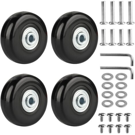 4 Pièces Roulette Valise, Roue Valise Universelle, Roulettes Valise, Roues de Rechange, Valise Roues Remplacement, Roulettes de Rechange, 50x 18mm