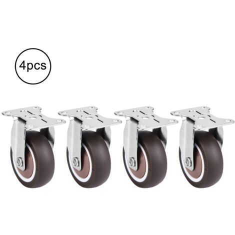 4 Pièces Roulettes en TPE Silencieuses Amovibles pour Chaise de Bureau