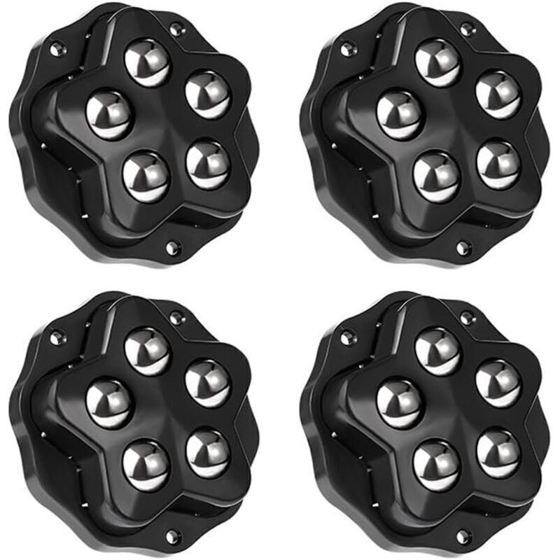 4 Pièces Roulettes Pivotantes Auto-adhésives, capacité 300KG, avec adhésif et vis, Petite Roulettes pour Meubles, Roue mobile universelle 360,
