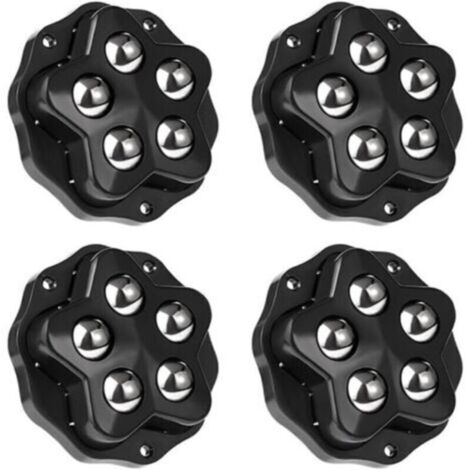 4 Pièces Roulettes Pivotantes Auto-adhésives, capacité 300KG, avec adhésif et vis, Petite Roulettes pour Meubles, Roue mobile universelle 360, roulette de meuble pour charges lourdes